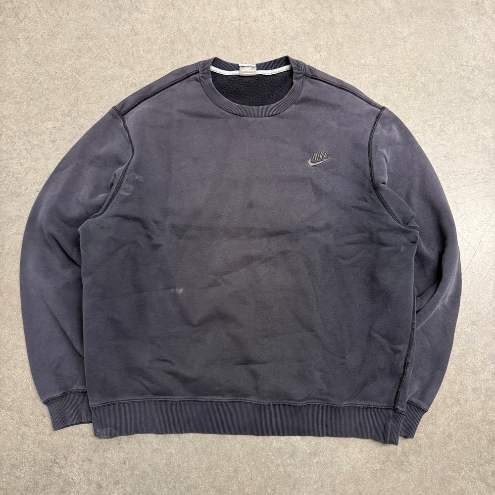 Nike Sportswear Crewneck Sweatshirt Mens XL Faded Black Embroidered Pullover